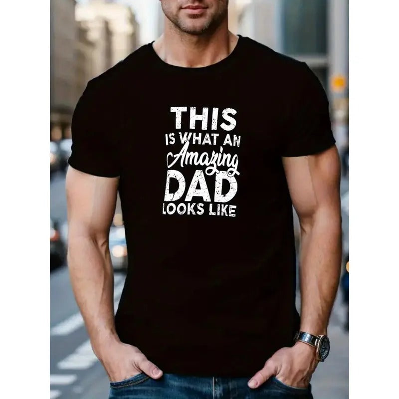 Festive Letter Print Men's Casual Short Sleeve T-Shirt MADE IN USA Hoodie, Sweatshirt | TeeBloomCo.com