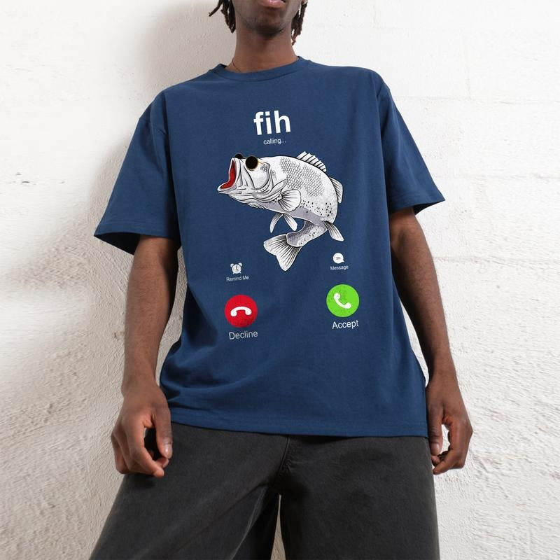 Fih Calling shirt, Remind Message Decline Accept Phone Call Fish Tshirt Hoodie, Sweatshirt | TeeBloomCo.com