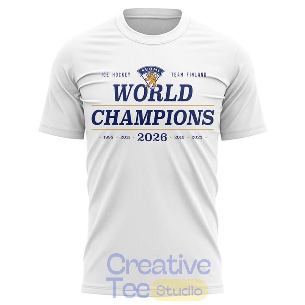 Finland 2026 IIHF Champions Leijonat Maailmanmestarit 2026 T-Shirt