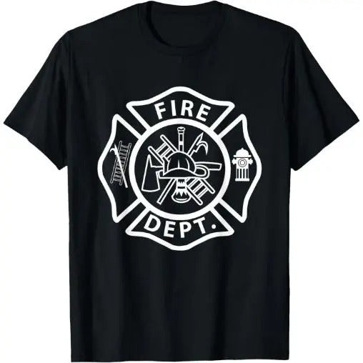 Fire Department Logo Uniform Fireman Symbol Firefighter Gear T-Shirt Made in USA Hoodie, Sweatshirt | TeeBloomCo.com