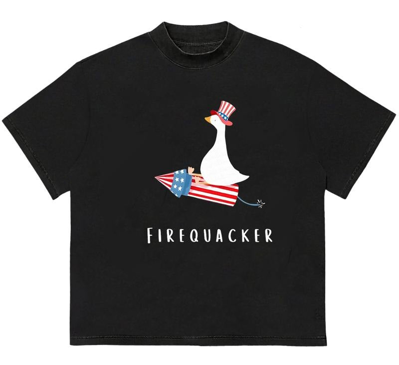 Firequacker Shirt Goose T-Shirt Sustainable Cotton Stylish Gift for Fans Hoodie, Sweatshirt | TeeBloomCo.com