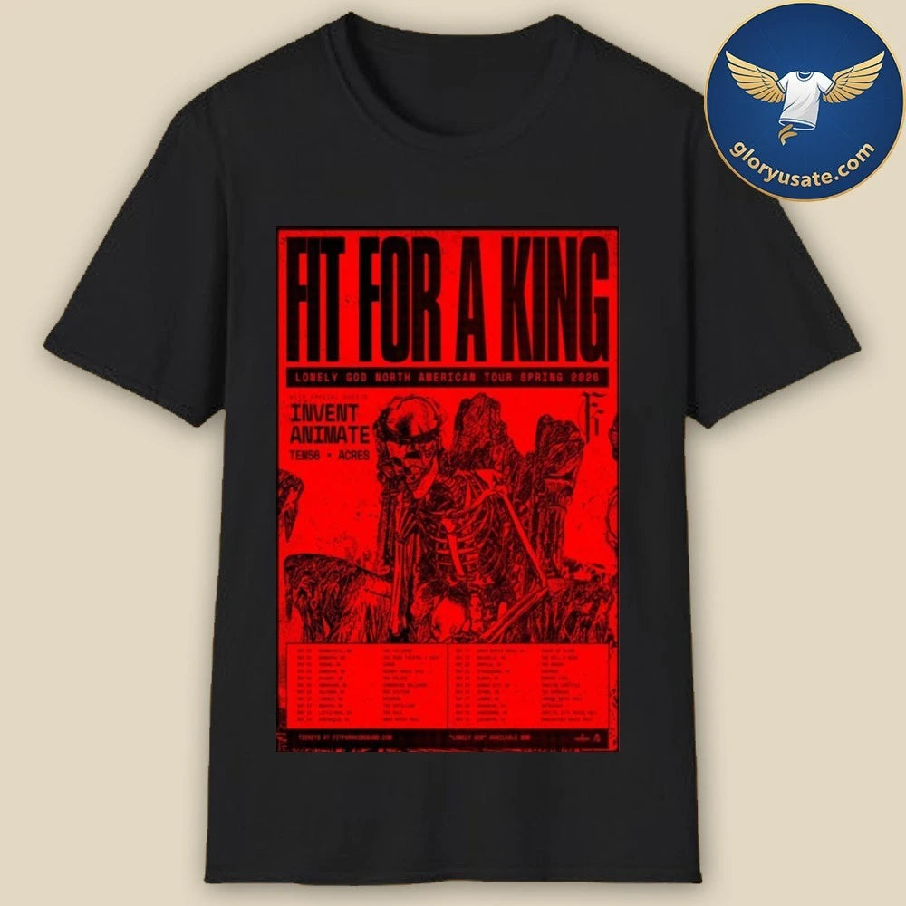 Fit For A King Lonely God North American Tour Spring 2026 Poster Shirt