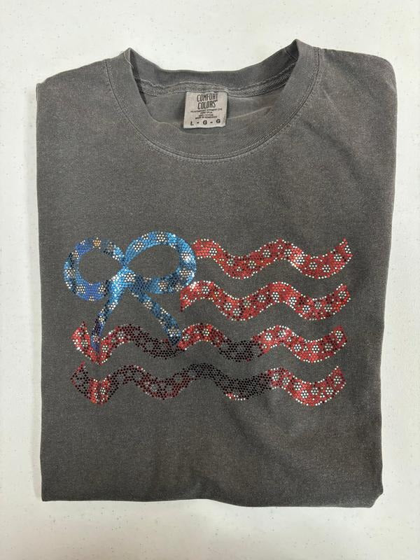 Flag Coquette Spangled Comfort Colors T-Shirt Hoodie, Sweatshirt | TeeBloomCo.com