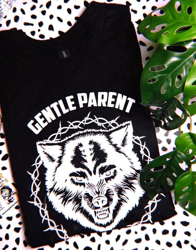 Flash Sale Gentle Parent, Fierce Protector Wolf Black Unisex Shirt Hoodie, Sweatshirt | TeeBloomCo.com