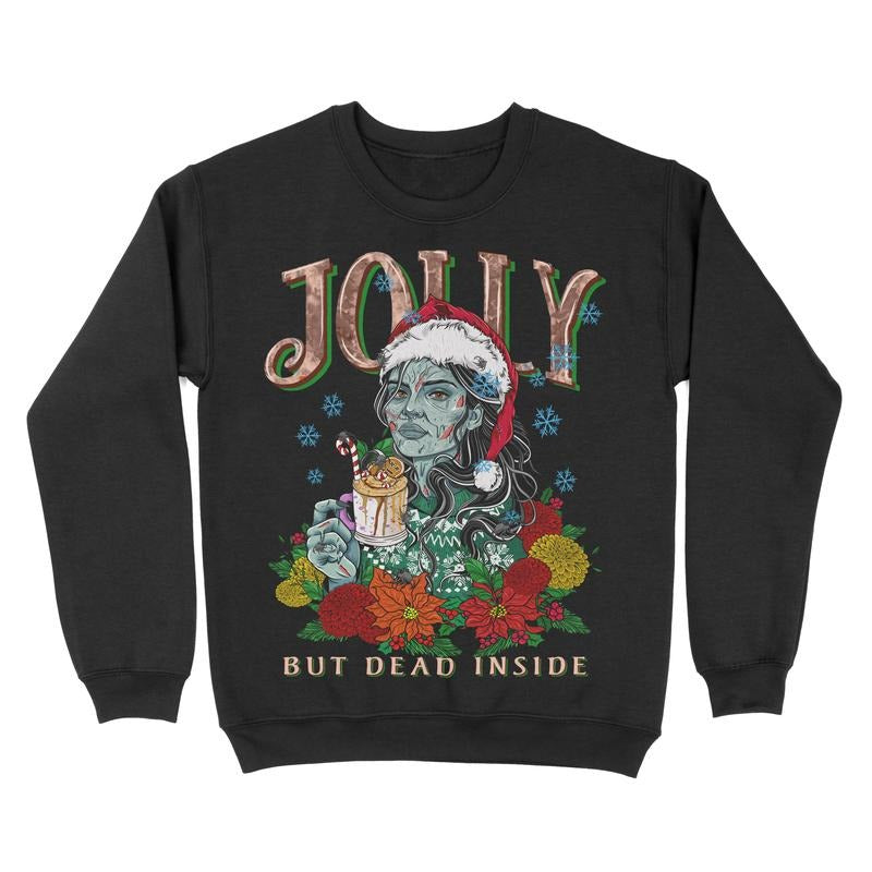 Fleece Crewneck Sweatshirt - Jolly But Dead Casual Classic Casual Classic T-Shirts, Hoodie | TeeBloomCo.com