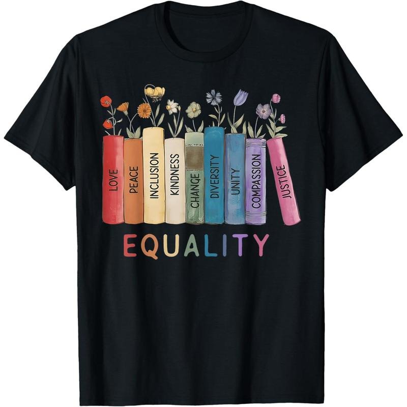 Floral Book Equality Human Rights, Social Justice Peace Love T-Shirt made in usa Hoodie, Sweatshirt | TeeBloomCo.com