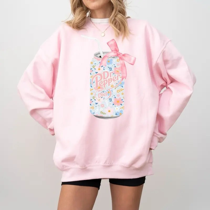 Floral Diet Dr Pepper Soda Can Sweatshirt, Diet Dr Pepper Sweatshirt, Coquette Diet Dr Pepper Sweatshirt T-Shirts, Hoodie