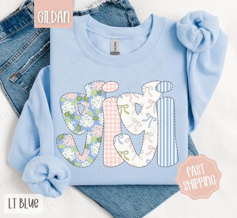 Floral Gigi Sweatshirt, Cute Spring Grandma Sweater, Coquette Gigi Crewneck T-Shirts, Hoodie | TeeBloomCo.com