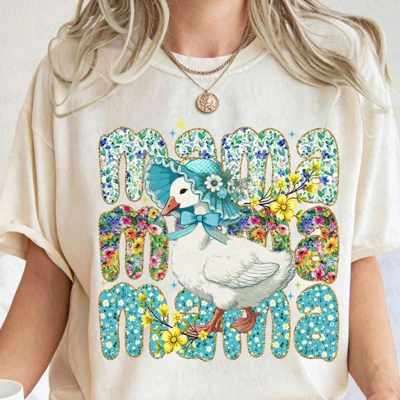 Floral Mama Goose Tshirt, Mama Goose Tshirt, Girly Tshirt, Goose Tshirt, Mother's Day Tshirt, Floral Mama Tshirt, Duck...