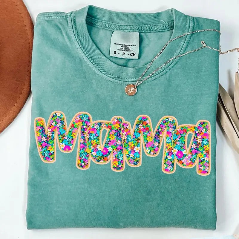 Floral Mama Shirt, Preppy Mama Sweatshirt, Mama Flower Tee, Retro Mama T-Shirt, Mothers Day Sweatshirt, Mama Tee, Mom...