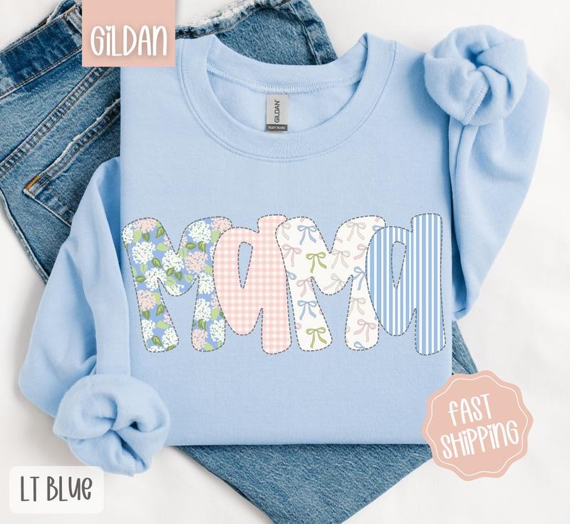 Floral Mama Sweatshirt, Cute Spring Mom Sweatshirt, Coquette Mama Sweatshirt T-Shirts, Hoodie | TeeBloomCo.com
