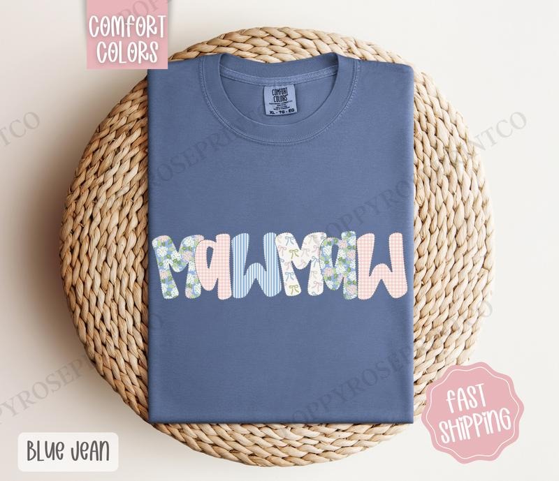 Floral Mawmaw Comfort Colors Shirt, Cute Spring Grandma Tshirt, Coquette Mawmaw Tee Hoodie, Sweatshirt | TeeBloomCo.com