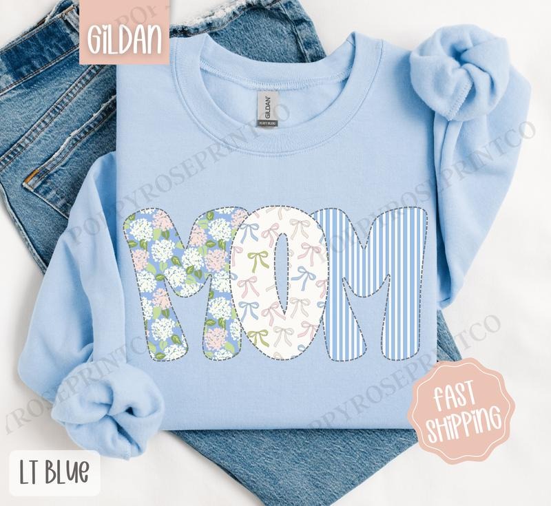Floral Mom Sweatshirt, Cute Mama Sweater, Coquette Mom Crewneck T-Shirts, Hoodie | TeeBloomCo.com