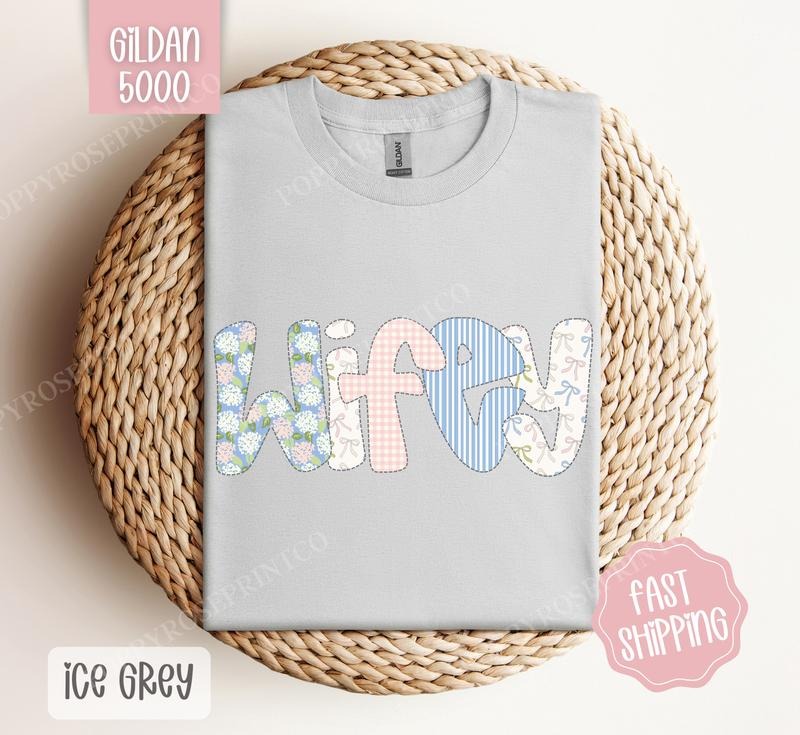Floral Wifey Gildan Shirt, Cute Spring Wife Tshirt, Trendy Coquette Tee Hoodie, Sweatshirt | TeeBloomCo.com
