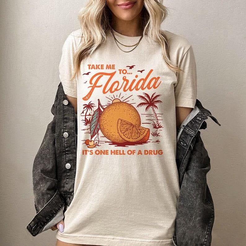 Florida Graphic Shirt Lyrics, Vintage, Unisex Tee, Bury Your Regrets, Tortured Shirt, Poets Shirt, Blue Cotton Sleeve...