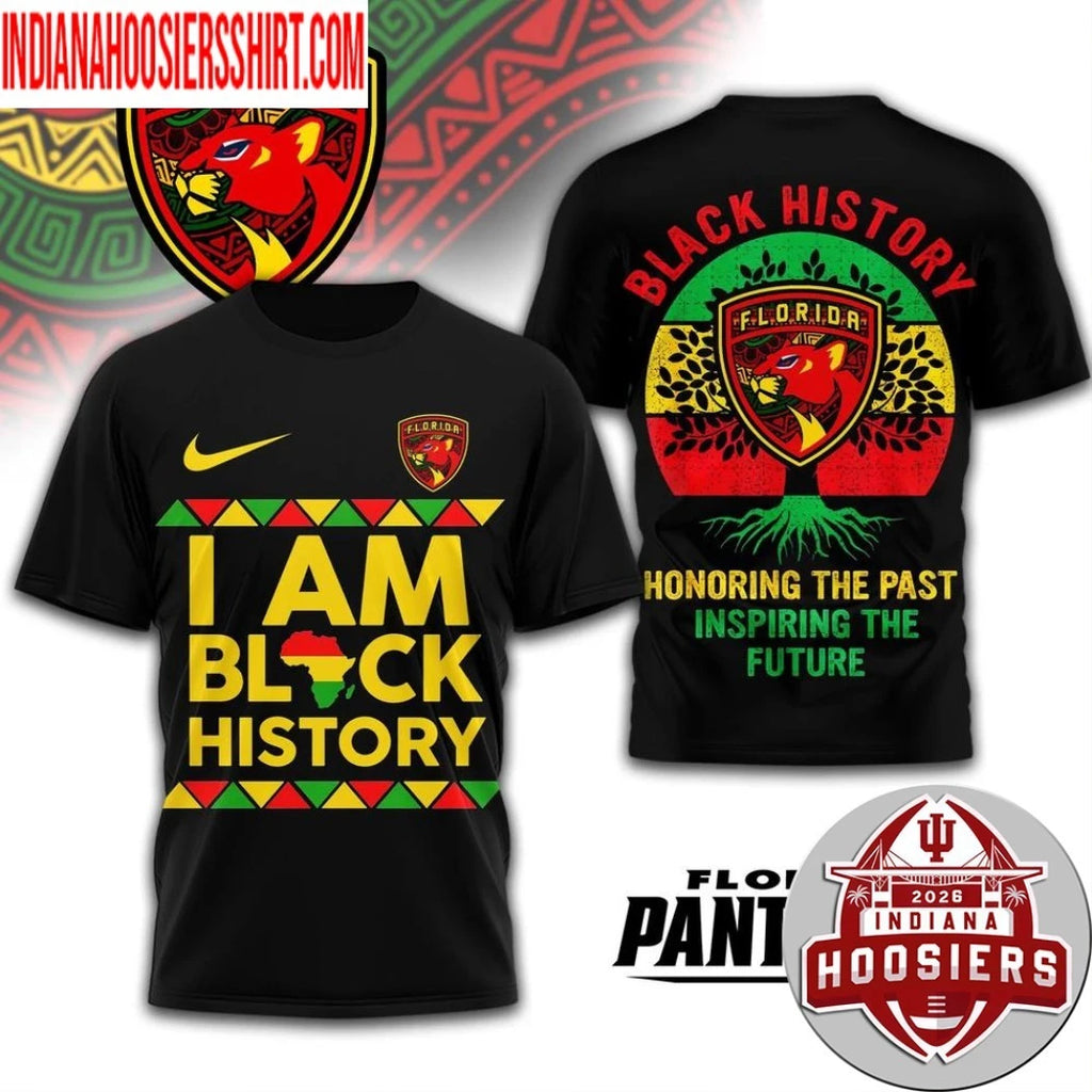 Florida Panthers 2026 NHL Black History Map And Logo Two Sided Shirt