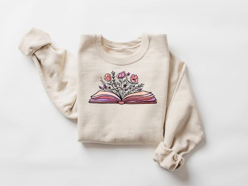 Flowers Book Sweatshirt T-Shirts, Hoodie | TeeBloomCo.com