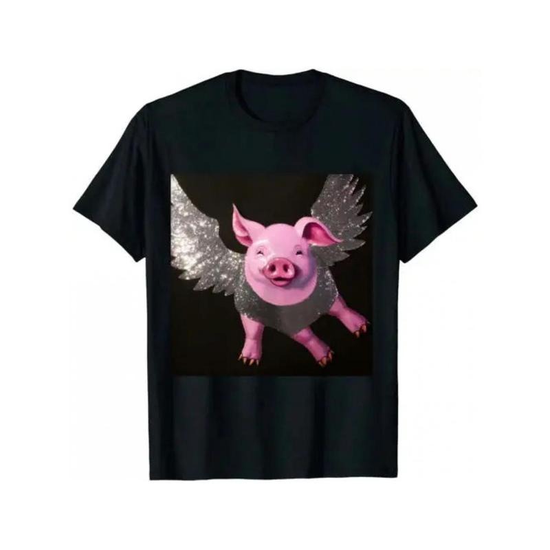 Flying Pigs Shirt- Pig Tee When Pigs Fly TShirt Piglet made in usa Hoodie, Sweatshirt | TeeBloomCo.com