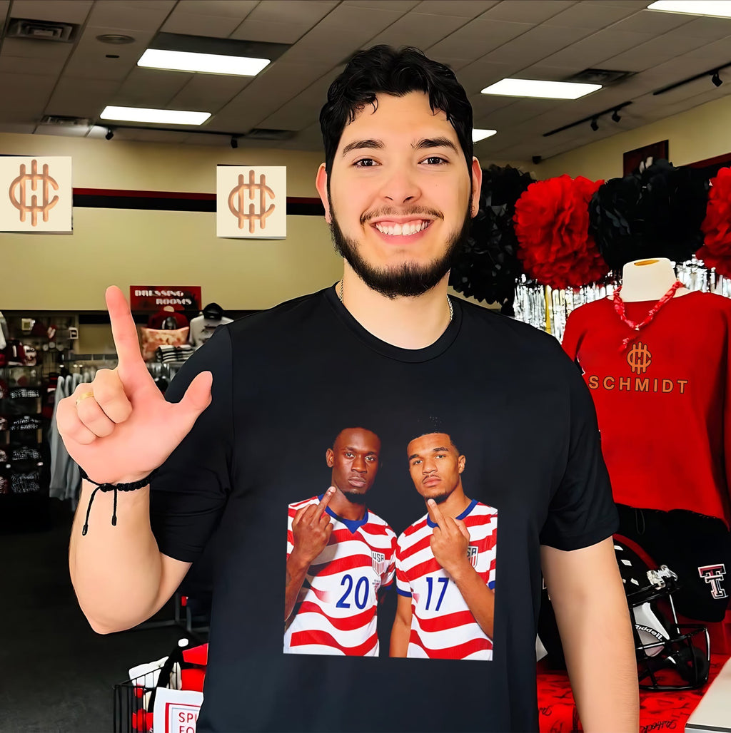 Folarin Balogun and Malik Tillman United States National Football middle finger shirt