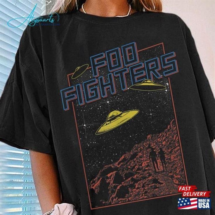 Foo Fighter Vtg Ufo Shirt Band Retro Music Unisex Hoodie, Sweatshirt | TeeBloomCo.com