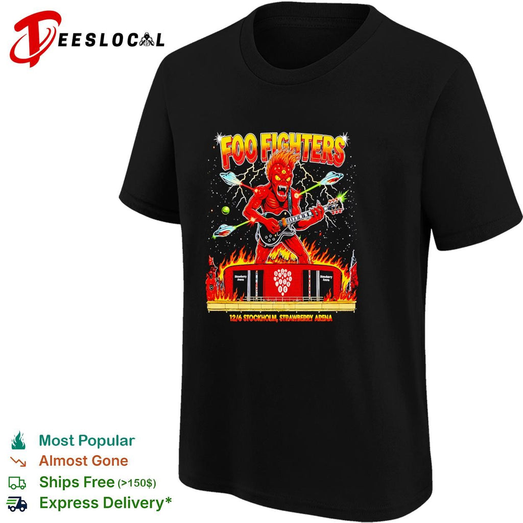 Foo Fighters Stockholm Sweden 2026 At Strawberry Arena On 12 June 2026 The Red Alien shirt