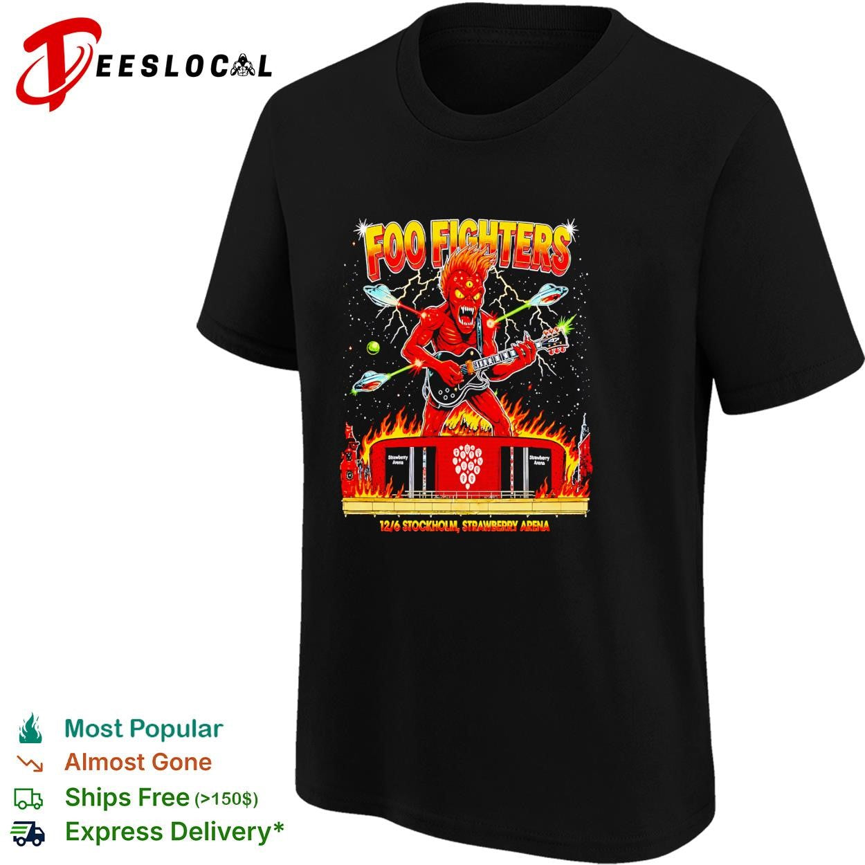 Foo Fighters Stockholm Sweden 2026 At Strawberry Arena On 12 June 2026 The Red Alien shirt