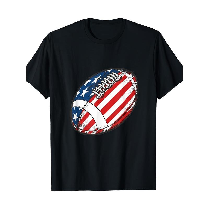 Football Ball American Flag U.S.A. Great Gifts Idea 220g100% Cotton T-Shirt made in usa Hoodie, Sweatshirt | TeeBloomCo.com