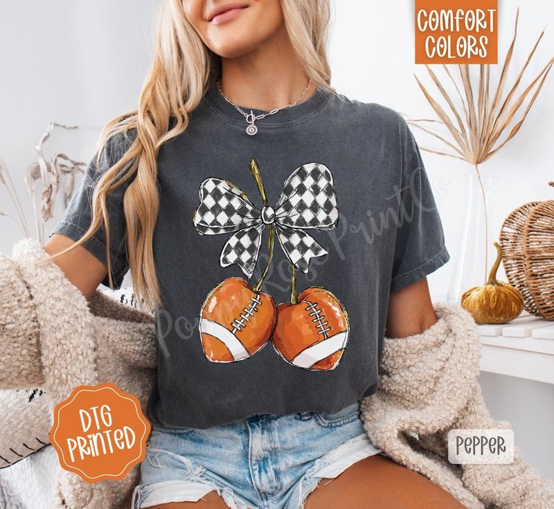 Football Cherries Comfort Colors, Trendy Fall Tshirt Hoodie, Sweatshirt | TeeBloomCo.com