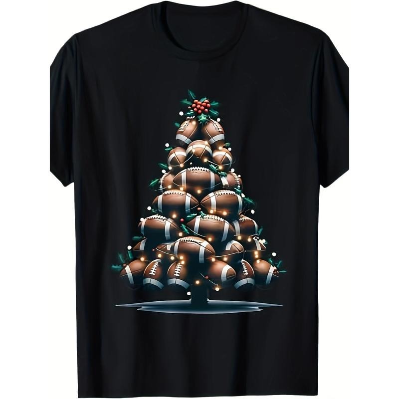 Football Christmas tree, sports enthusiast player T-shirt made in usa Hoodie, Sweatshirt | TeeBloomCo.com