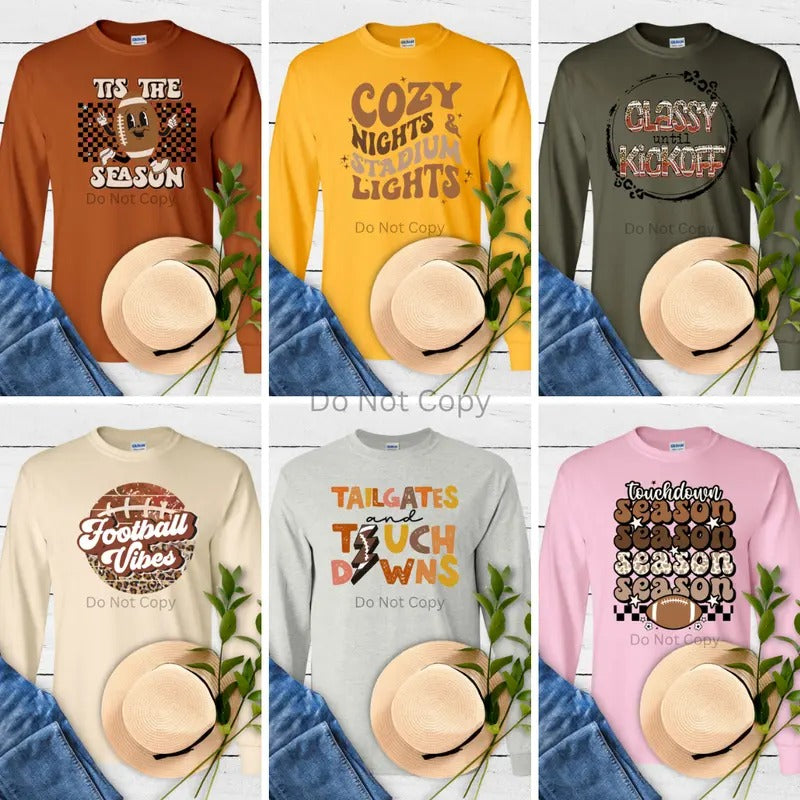 Football DTF Transfer Set  ONLY - This is NOT a T Shirt Hoodie, Sweatshirt | TeeBloomCo.com