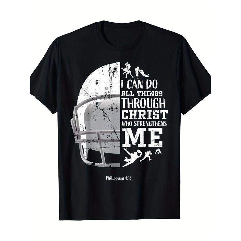 Football Gifts Men Boys I Can Do All Things Philippians 413 T-Shirt - 220g made in usa Hoodie, Sweatshirt | TeeBloomCo.com
