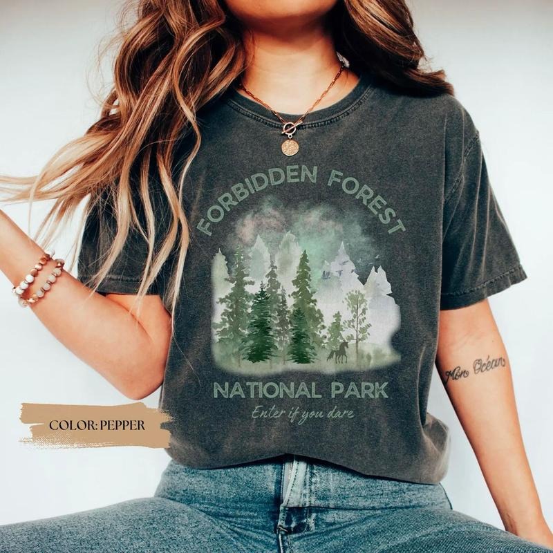 Forbidden Forest Shirt, Magical Forestcore Sweatshirt, Literary Location Tshirt, Magic Wizard Fandom Merch, Fantasy Book...
