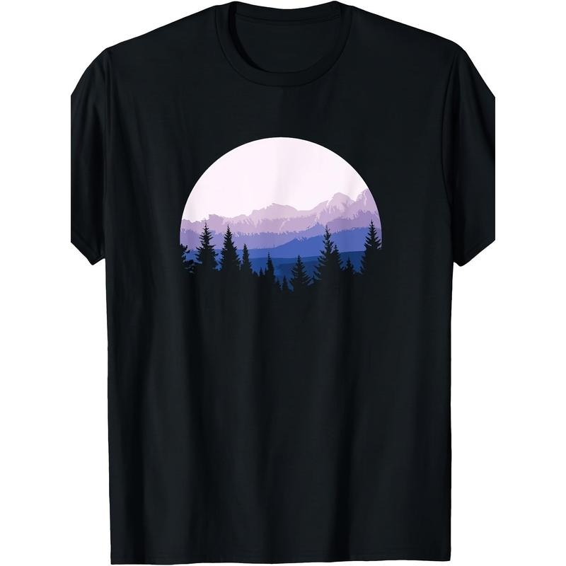 Forest Landscape Mountain Silhouette T-shirt Made in USA Hoodie, Sweatshirt | TeeBloomCo.com