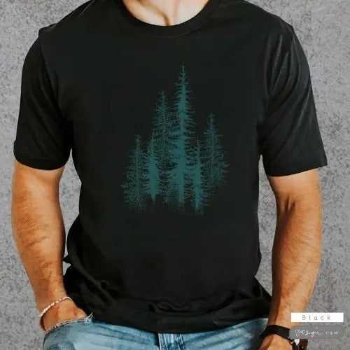 Forest ~ Nature shirt, Men's Nature shirt, Graphic Tee, Men's Tee Camping Tee, Men's Outdoors T-Shirt, Environmental...