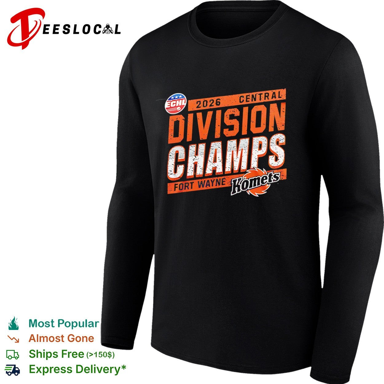 Fort Wayne Komets 2026 Central Division Champs ECHL Hockey League Champion shirt