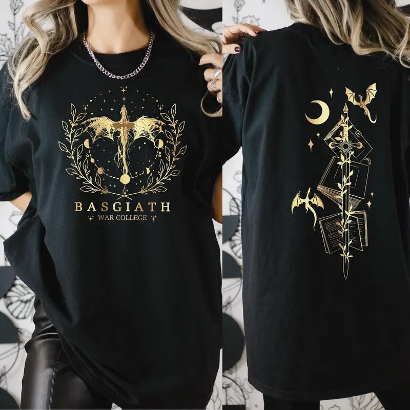 Fourth Wing Dragon Rider 2-Sided Comfort Colors Shirt, Riders Quadrant Shirt, Basgiath Shirt, Dragon Rider Adult Kids...