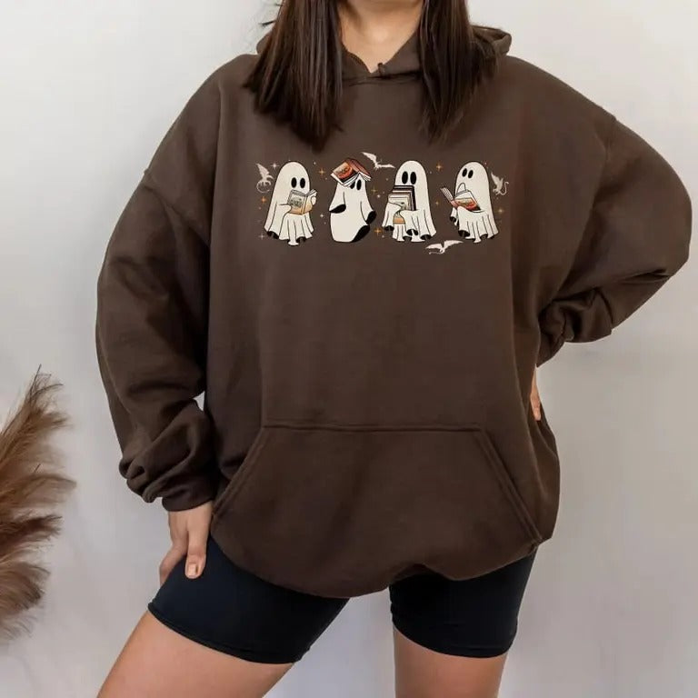 Fourth Wing Inspired Ghost Book Sweatshirt, Basgiath Gift, Bookish Ghost Hoodie, Dragon Rider, 4th Wing, Book Girl Gift,...