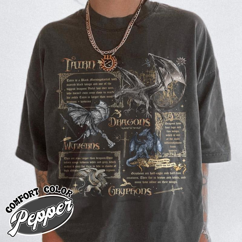 Fourth Wing Species Shirt, Wyvern Dragon Shirt, Tairn Shirt, Gryphon Shirt, Dragon Rider Clothes, Fourth Wing Shirt,...