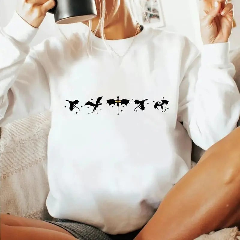 Fourth Wing Sweatshirt, Basgiath War College T-Shirt, Xaden Riorson Shirt, Dragon Rider Sweater, Dragon Fly Or Die Tee,...