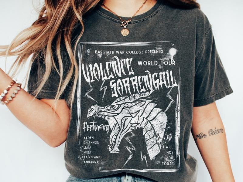 Fourth Wing T-Shirt Basgiath War College Booktok T-Shirt For Readers Bookish Merch Violet Sorrengail Dragon Rider...