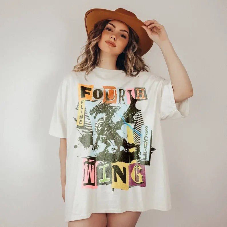 Fourth Wing T-Shirt, Fourth Wing Merch, Iron Flame Shirt, Dragon shirt, Fantasy Reader tee, Bookish Gift, Rebecca Yarros...