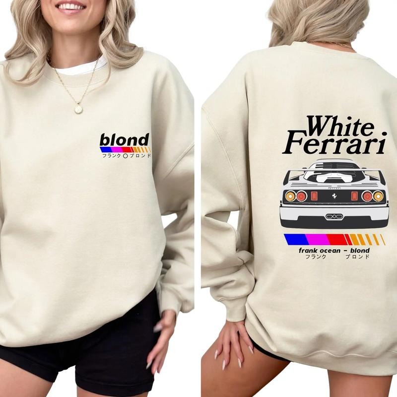Frank Ocean White Ferrari Sweatshirt, Unisex Men's Women's Hoodie | Size S - 3XL Classic Menswear T-Shirts | TeeBloomCo.com
