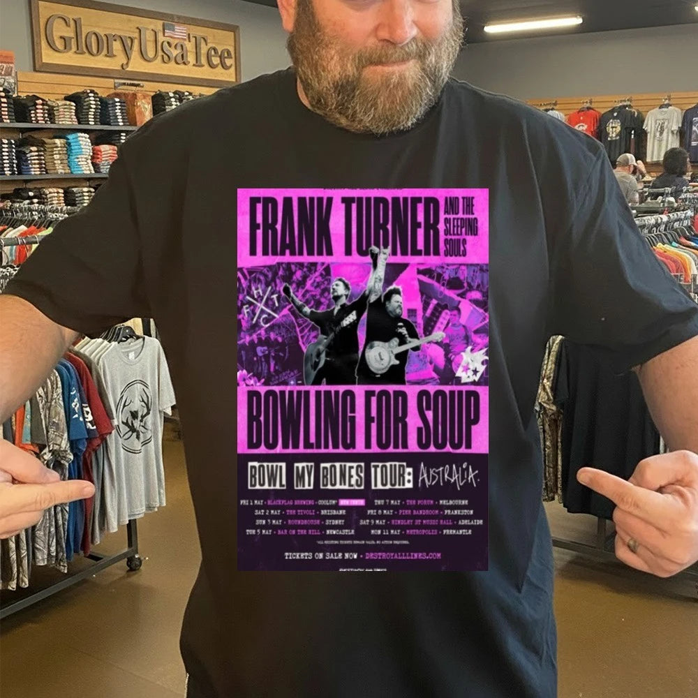 Frank Turner Bowl My Bones Live Tour Australia 2026 Poster Shirt