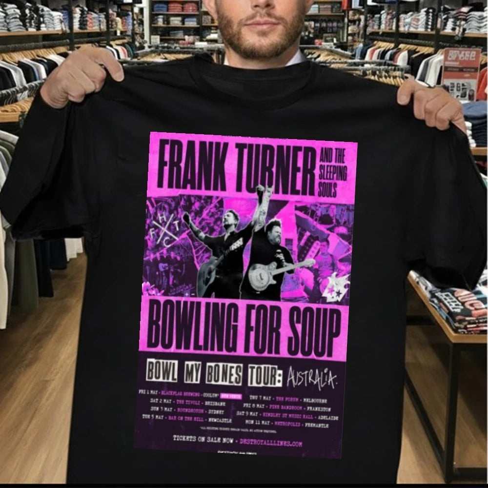 Frank Turner Bowl My Bones Live Tour Australia 2026 Poster Shirt