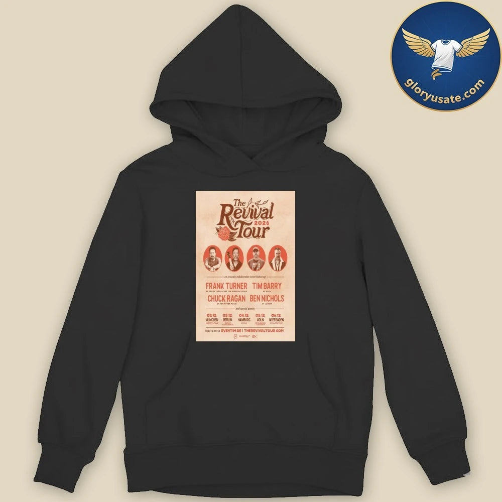 Frank Turner &amp; Chuck Ragan &amp; Tim Barry &amp; Ben Nichols The Revival Tour 2026 Poster Shirt