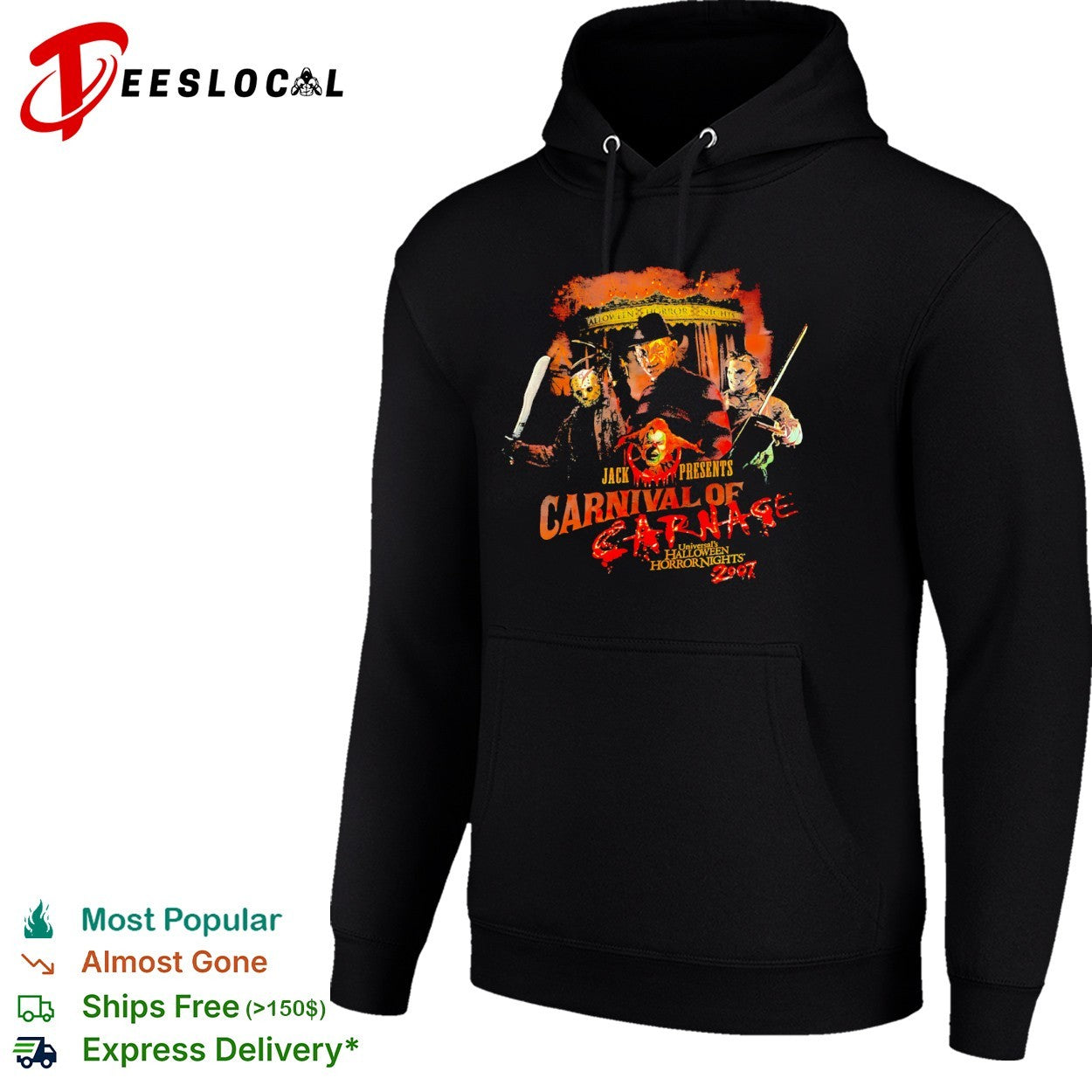 Freddy Krueger Jason Voorhees Leatherface Jack Halloween Horror Nights 2007 shirt