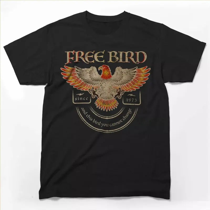 Free Bird T Shirt, Old School Band T Shirt, Retro Rock Band Tee, Since 1973 T-Shirt, Unisex Short Sleeve Tee Shirt,...