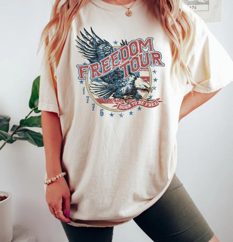 Freedom Tour 1776 Tee Shirt, American Eagle Sweatshirt, Born To Be Free Shirt, Independence Day Shirt, 4th Of July...