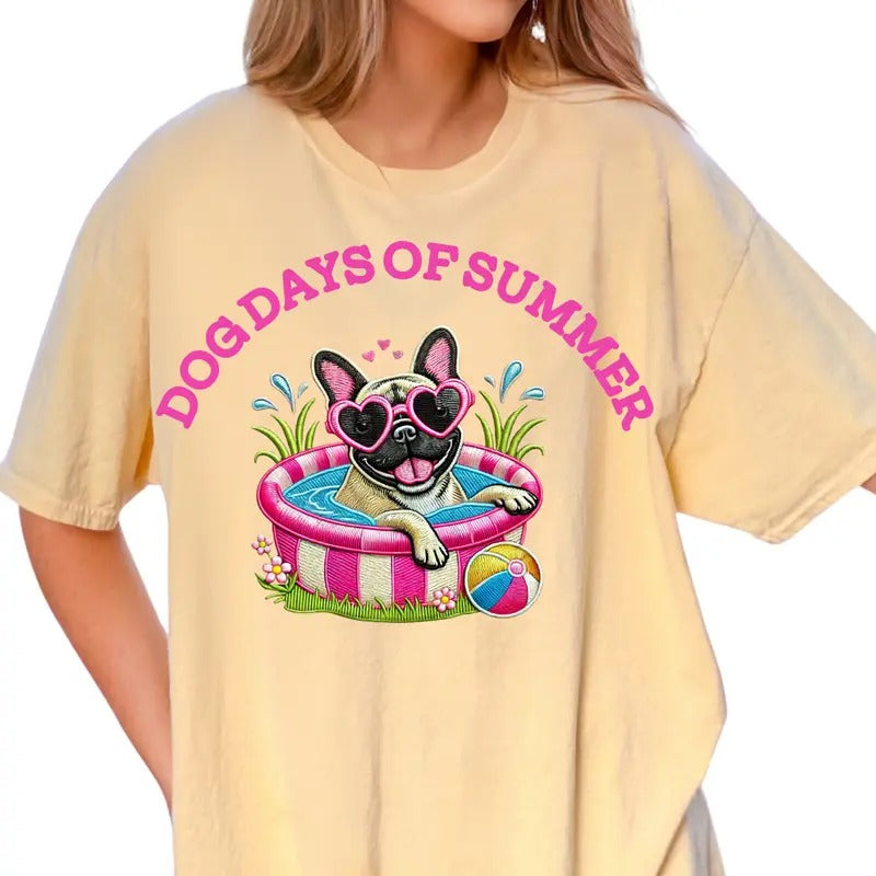 French Bulldog Dog Days of Summer Shirt ~ Unisex Apparel Relaxed Fit Printed In The USA Clothing Womenswear Casual...