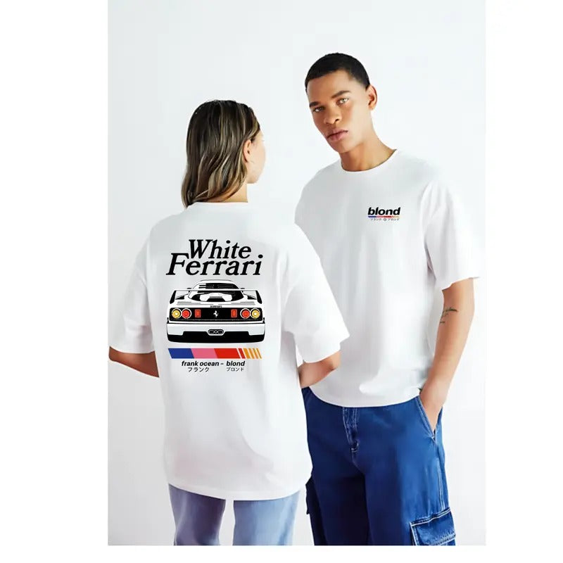 Frnk Ocean Shirt 2 Sides Frank Blond White Ferrari T-Shirt For Men For Women Hoodie, Sweatshirt | TeeBloomCo.com